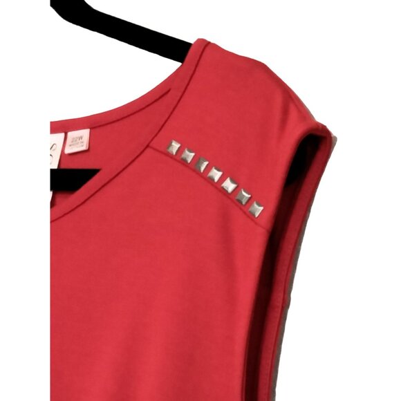 Soho Apparel Plus Size 22W Dress Sleeveless Studded Accent Detail Hidden Zipper - Picture 4 of 10